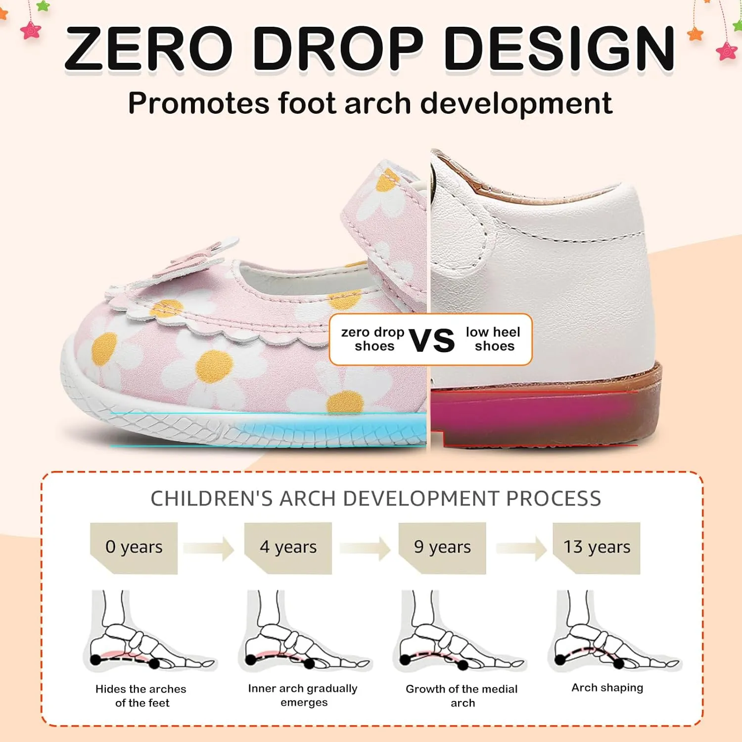 L-RUN Toddler Girl Mary Jane Dress Shoes Little Girls Uniform School Shoes Non-Slip Ballet Flats Flower Girls Shoes for Wedding Party Concert