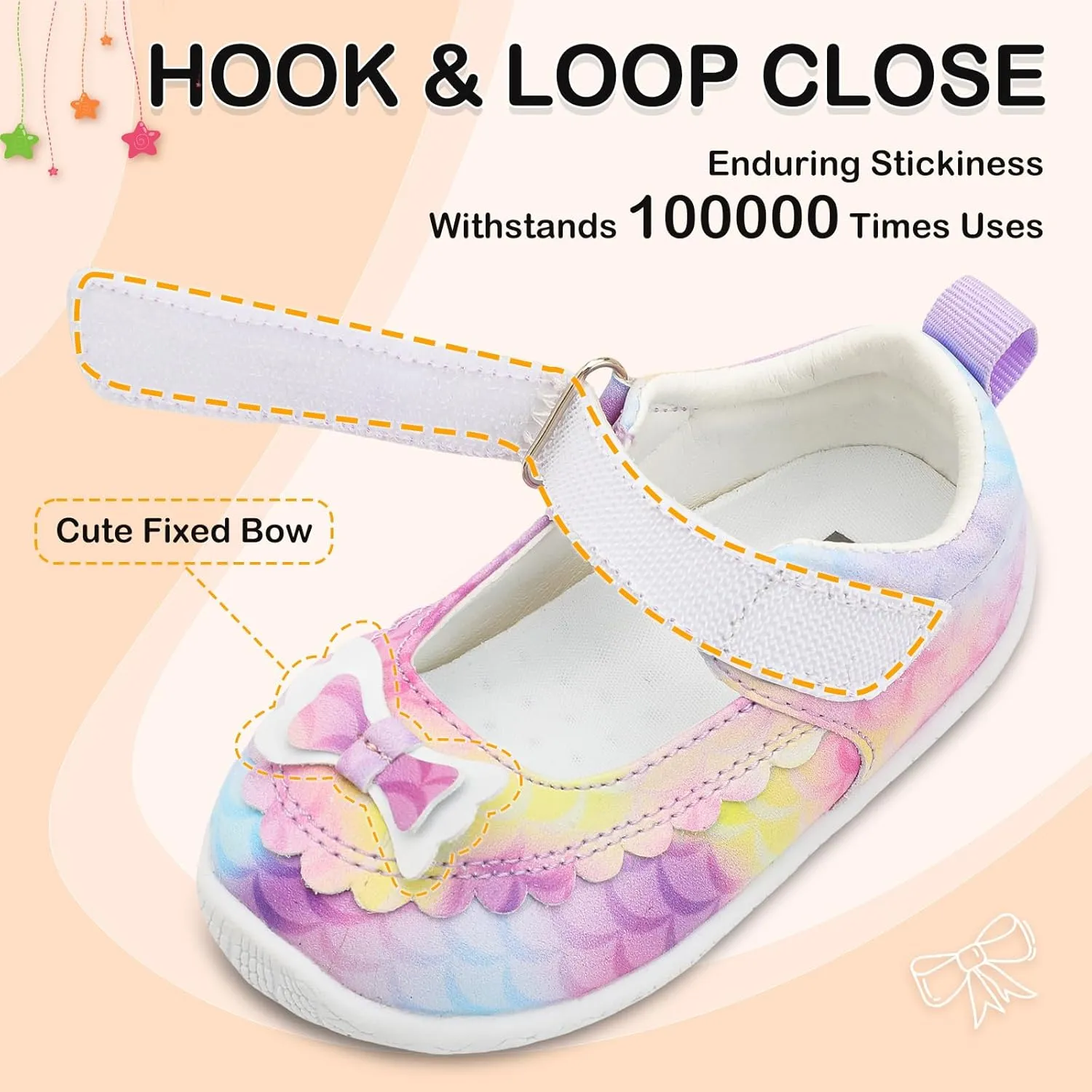 L-RUN Toddler Girl Mary Jane Dress Shoes Little Girls Uniform School Shoes Non-Slip Ballet Flats Flower Girls Shoes for Wedding Party Concert