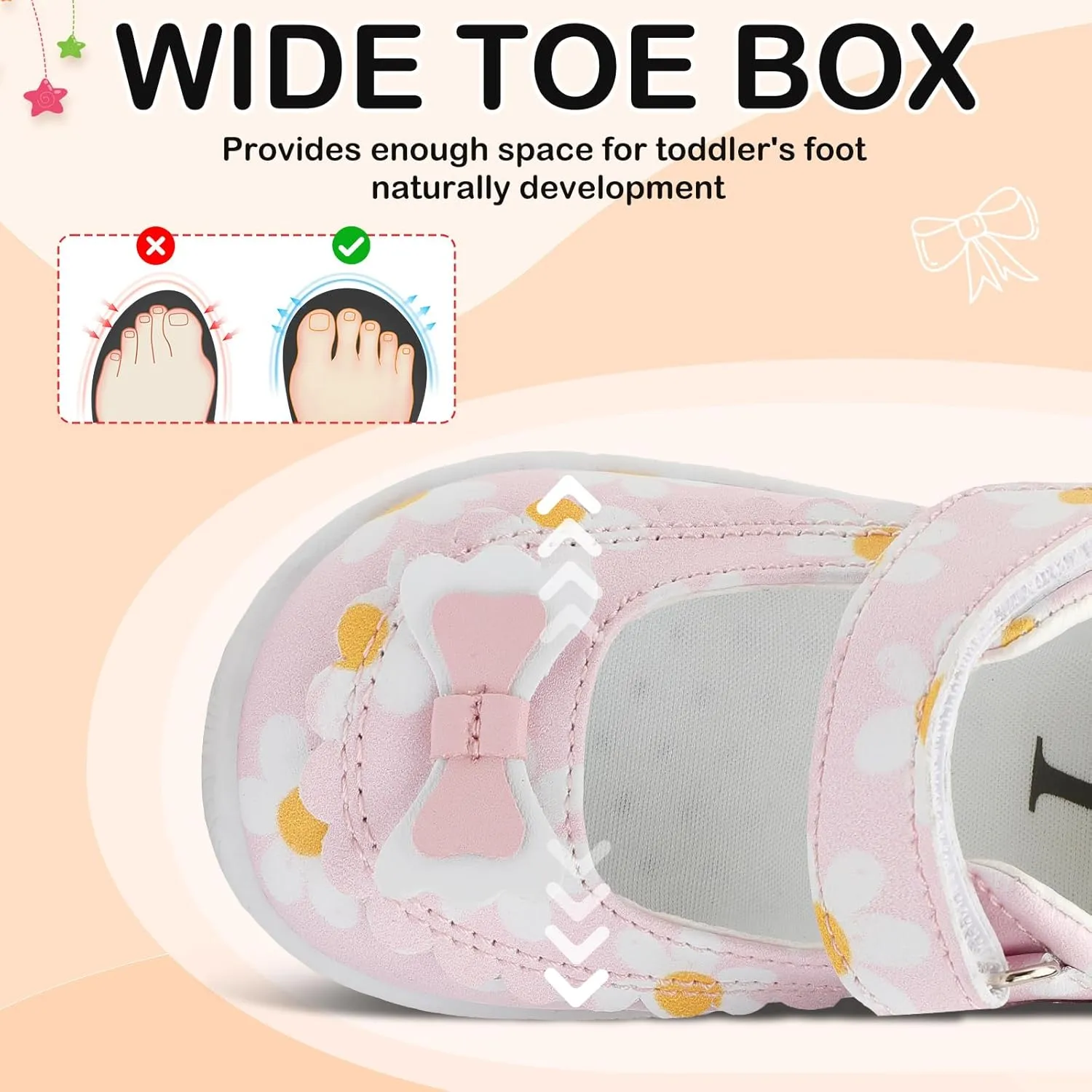 L-RUN Toddler Girl Mary Jane Dress Shoes Little Girls Uniform School Shoes Non-Slip Ballet Flats Flower Girls Shoes for Wedding Party Concert