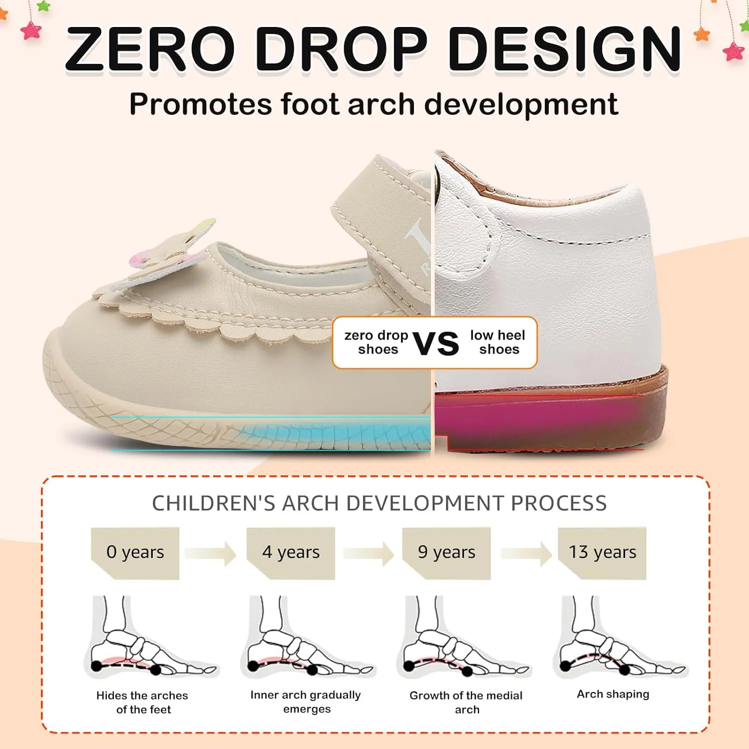 L-RUN Toddler Girl Mary Jane Dress Shoes Little Girls Uniform School Shoes Non-Slip Ballet Flats Flower Girls Shoes for Wedding Party Concert
