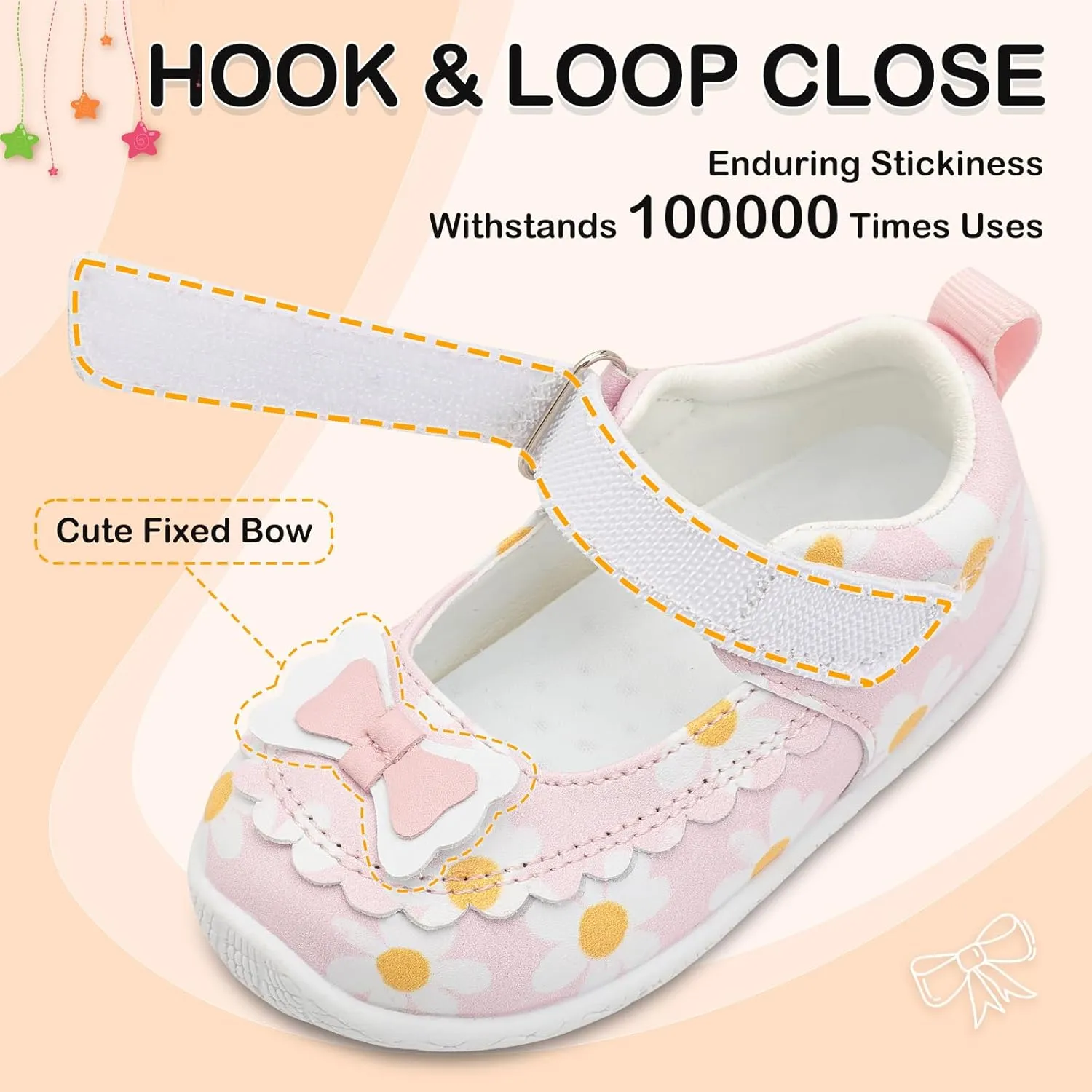 L-RUN Toddler Girl Mary Jane Dress Shoes Little Girls Uniform School Shoes Non-Slip Ballet Flats Flower Girls Shoes for Wedding Party Concert