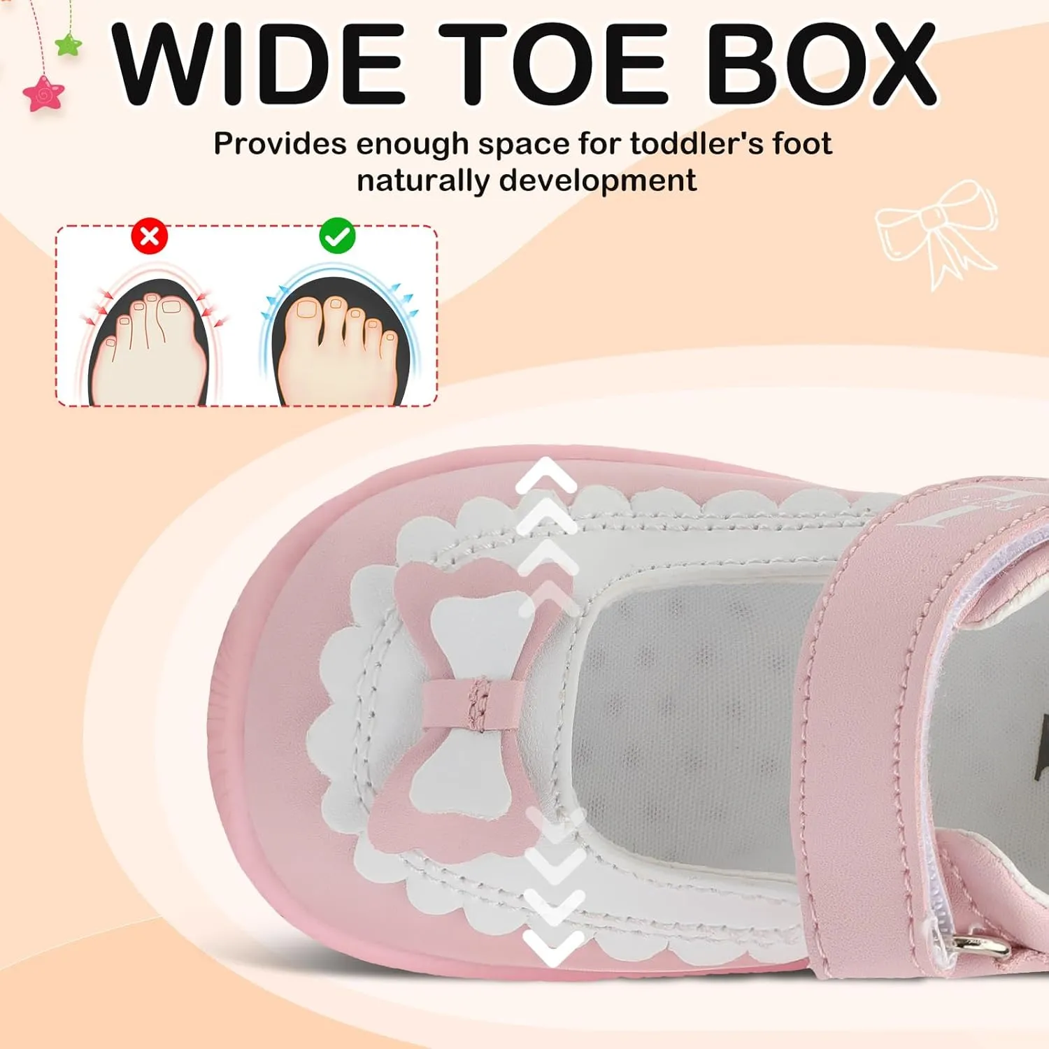 L-RUN Toddler Girl Mary Jane Dress Shoes Little Girls Uniform School Shoes Non-Slip Ballet Flats Flower Girls Shoes for Wedding Party Concert