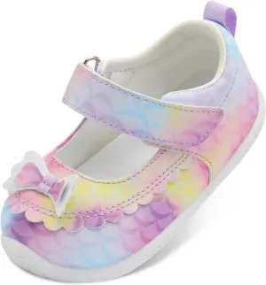 L-RUN Toddler Girl Mary Jane Dress Shoes Little Girls Uniform School Shoes Non-Slip Ballet Flats Flower Girls Shoes for Wedding Party Concert