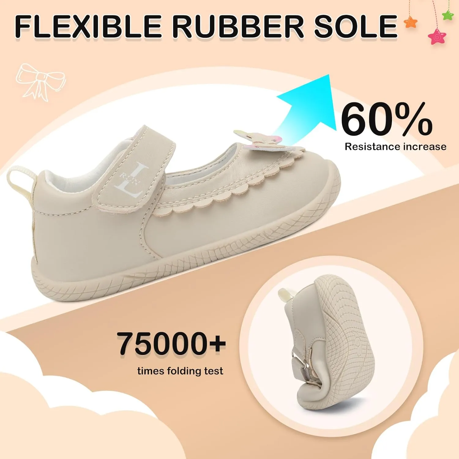 L-RUN Toddler Girl Mary Jane Dress Shoes Little Girls Uniform School Shoes Non-Slip Ballet Flats Flower Girls Shoes for Wedding Party Concert
