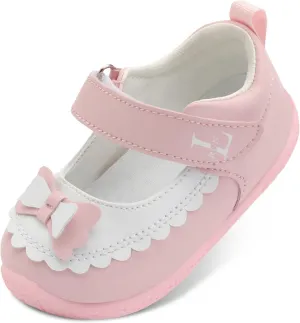 L-RUN Toddler Girl Mary Jane Dress Shoes Little Girls Uniform School Shoes Non-Slip Ballet Flats Flower Girls Shoes for Wedding Party Concert