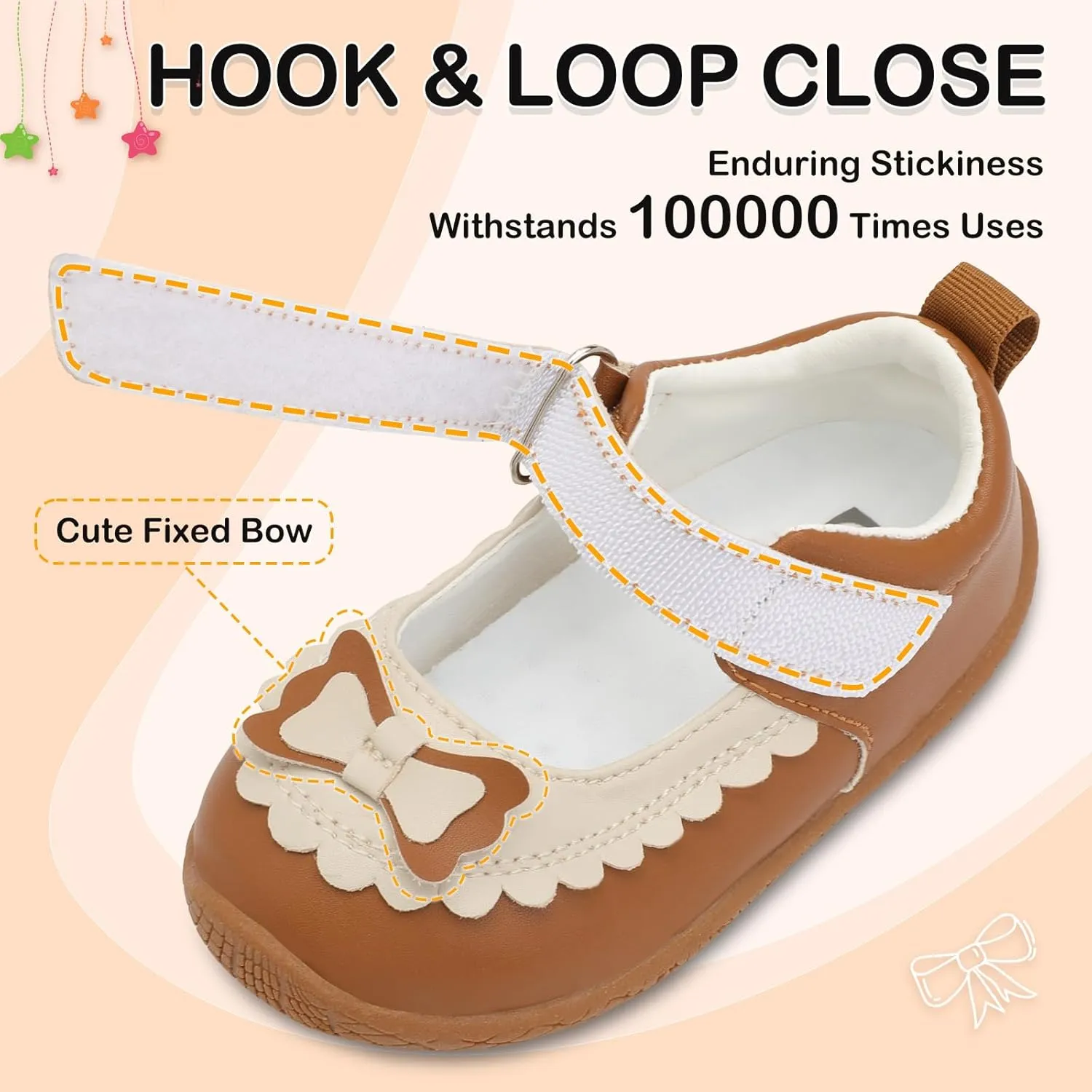 L-RUN Toddler Girl Mary Jane Dress Shoes Little Girls Uniform School Shoes Non-Slip Ballet Flats Flower Girls Shoes for Wedding Party Concert