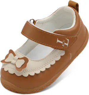 L-RUN Toddler Girl Mary Jane Dress Shoes Little Girls Uniform School Shoes Non-Slip Ballet Flats Flower Girls Shoes for Wedding Party Concert