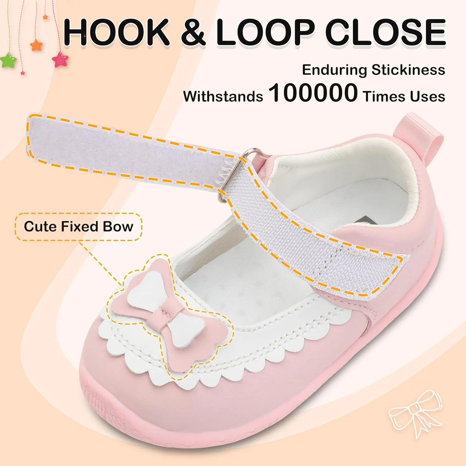 L-RUN Toddler Girl Mary Jane Dress Shoes Little Girls Uniform School Shoes Non-Slip Ballet Flats Flower Girls Shoes for Wedding Party Concert