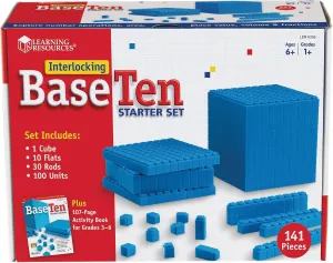 Learning Resources LER6356 Interlocking Base Ten Starter Set, Multi-color