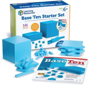 Learning Resources Plastic Base Ten Starter Kit - 141 Pieces, Ages 6  Early Math, Counting, Math Games for Kids, Teacher and Classroom Supplies