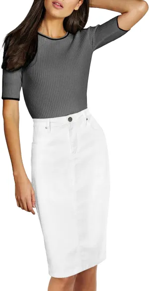 Lexi Womens Super Comfy Stretch Denim Skirt