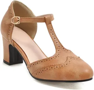 LISYIIZ Womens SS565 Ruched Solid T Bar Pu Low Block Sandals