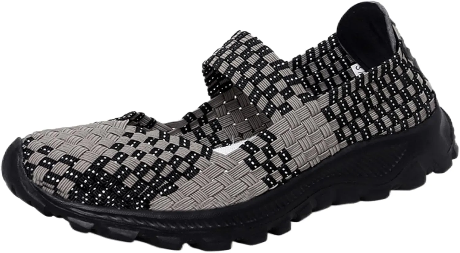 LLTMALL Women's Woven Mary Jane Flats - Stretch Elastic Slip-On Loafers | Breathable Comfort Sneakers for Walking & Casual Wear