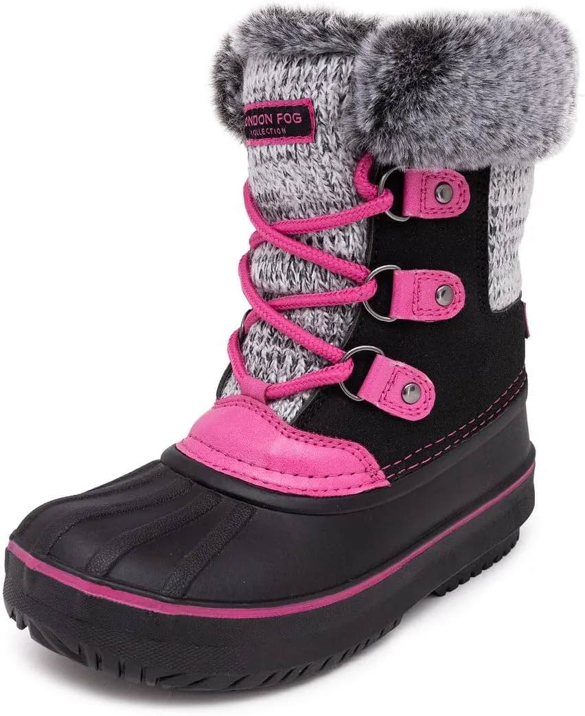 LONDON FOG Girls Tottenham Cold Weather Warm Lined Snow Boot