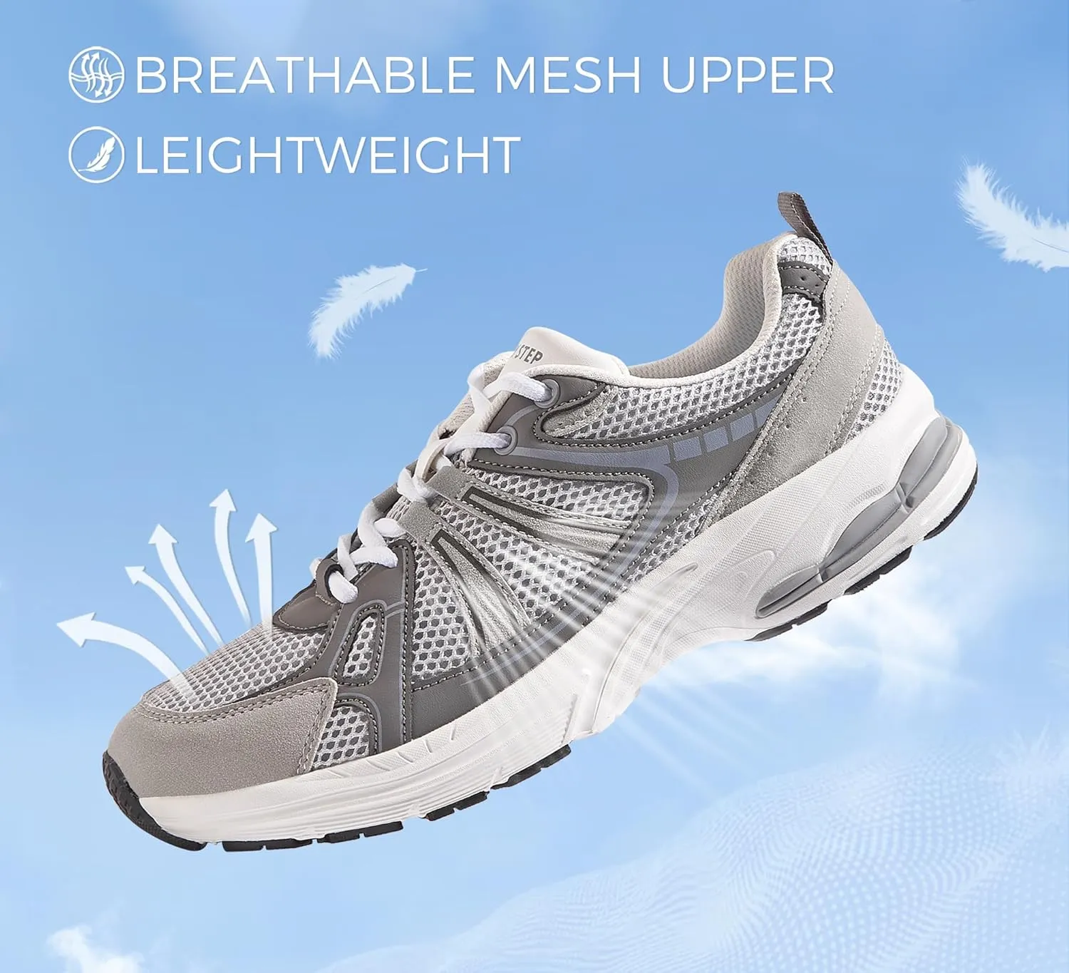 LUCKY STEP Men's Mesh Breathable Fashion Sneakers Non Slip Comfortable Running Shoes Lightweight Casual Workout Tennis Shoes