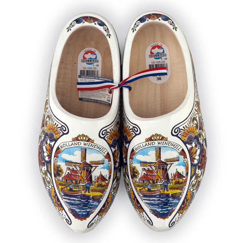 Luxury Decorated Wooden Shoes Poly Colored