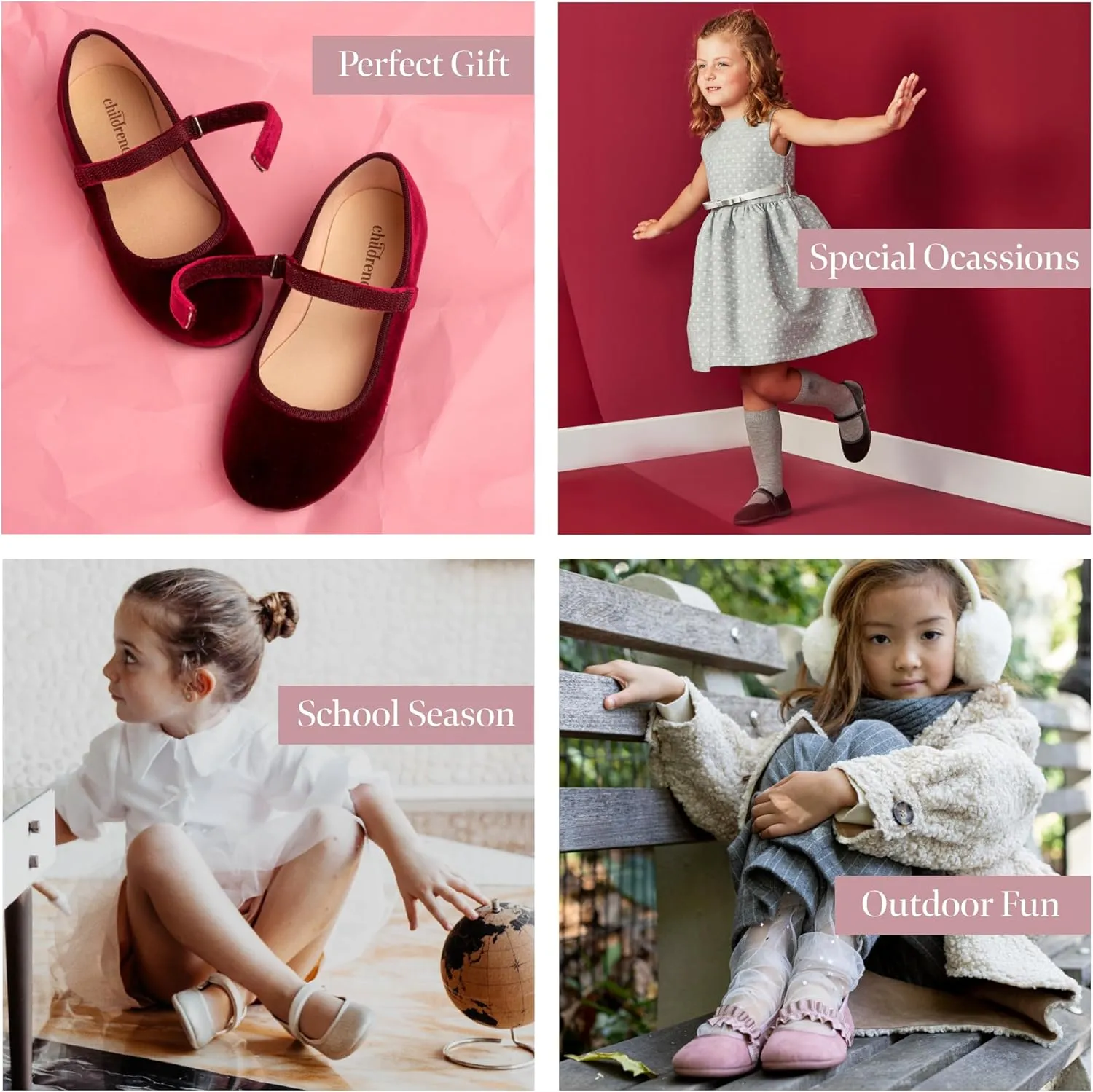 Mary Jane Shoes for Girls – Classic & Comfortable Dress Shoes for Toddlers & Kids – Perfect Flats for School, Play, and Special Occasions (Canvas)