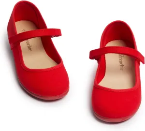 Mary Jane Shoes for Girls – Classic & Comfortable Dress Shoes for Toddlers & Kids – Perfect Flats for School, Play, and Special Occasions (Canvas)