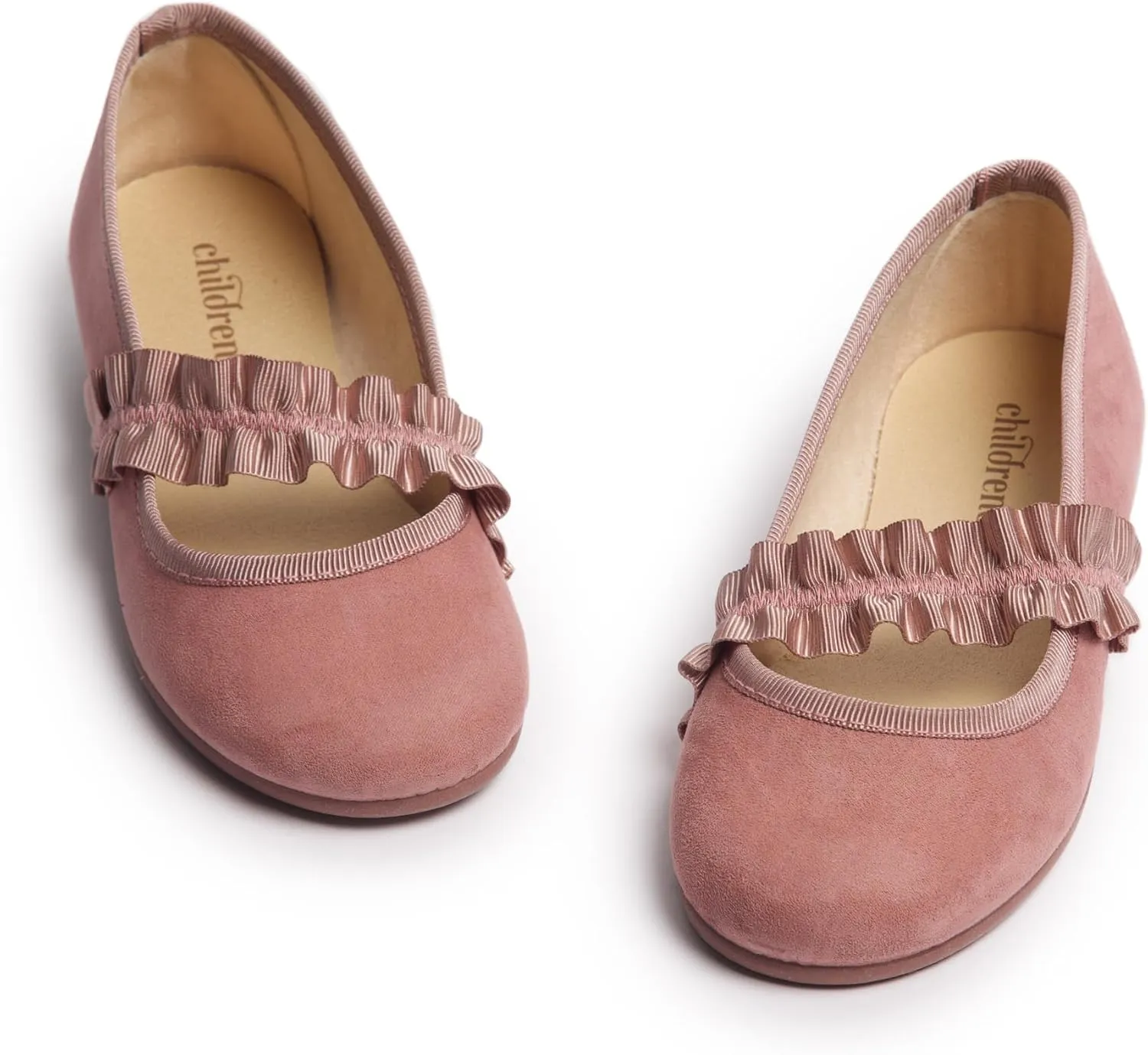 Mary Jane Shoes for Girls – Classic & Comfortable Dress Shoes for Toddlers & Kids – Perfect Flats for School, Play, and Special Occasions (Suede Elastic)
