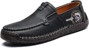 Men Classic Leather Stitching Loafers Business Walking Breathable Casual Moccasin Comfortable Soft Shoes