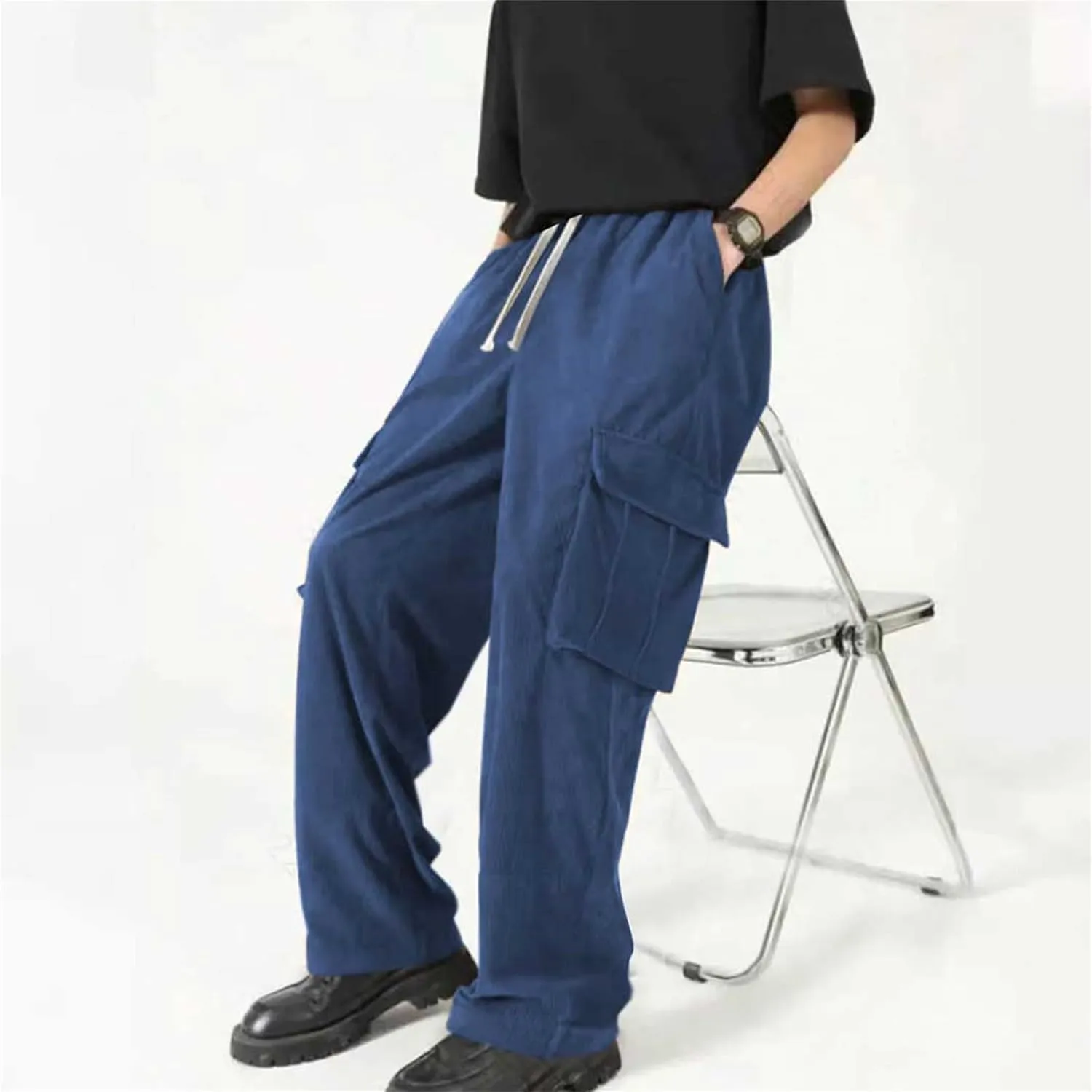 Mens Athletic Pants Durable Tapered Utility Stretch Sweatpants Tactical Trousers Straight Leg Casual Pants Small
