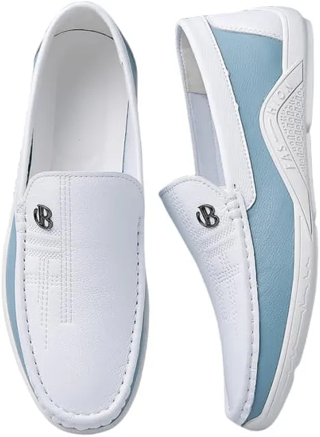 Men's Business Style Color-Blocked Slip-on Loafers, Comfortable and Non-Slip Rubber-Soled Casual and Durable Walking Shoes, Suitable for Men's Outdoor Activities