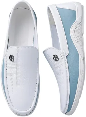 Men's Business Style Color-Blocked Slip-on Loafers, Comfortable and Non-Slip Rubber-Soled Casual and Durable Walking Shoes, Suitable for Men's Outdoor Activities