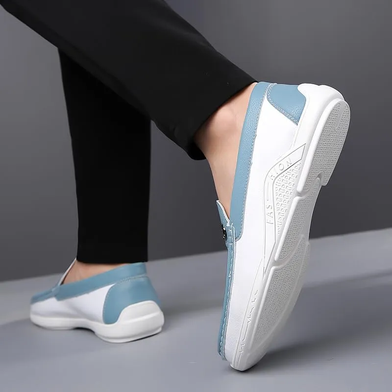 Men's Business Style Color-Blocked Slip-on Loafers, Comfortable and Non-Slip Rubber-Soled Casual and Durable Walking Shoes, Suitable for Men's Outdoor Activities