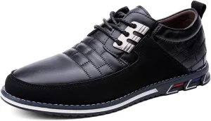 Men's Casual Lace Up Business Oxford Leather Shoes Comfort Loafers for Male Business Work Office Dress