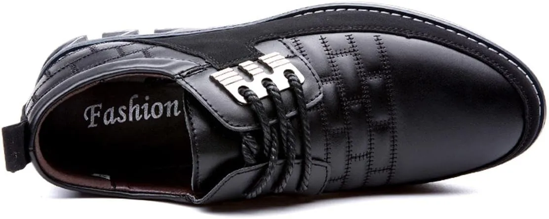 Men's Casual Lace Up Business Oxford Leather Shoes Comfort Loafers for Male Business Work Office Dress