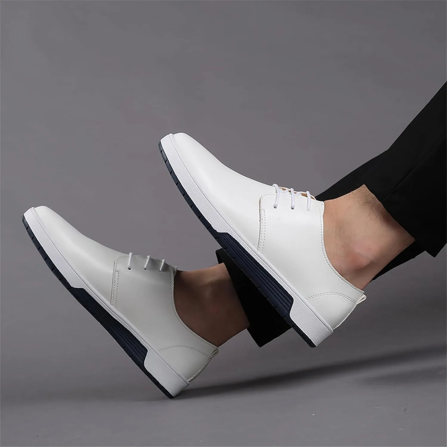 Mens Casual Lace Up Leather Oxford Classical Derby Orthopedic Shoes Lightweight Walking Loafers Dress Business Flats Shoes
