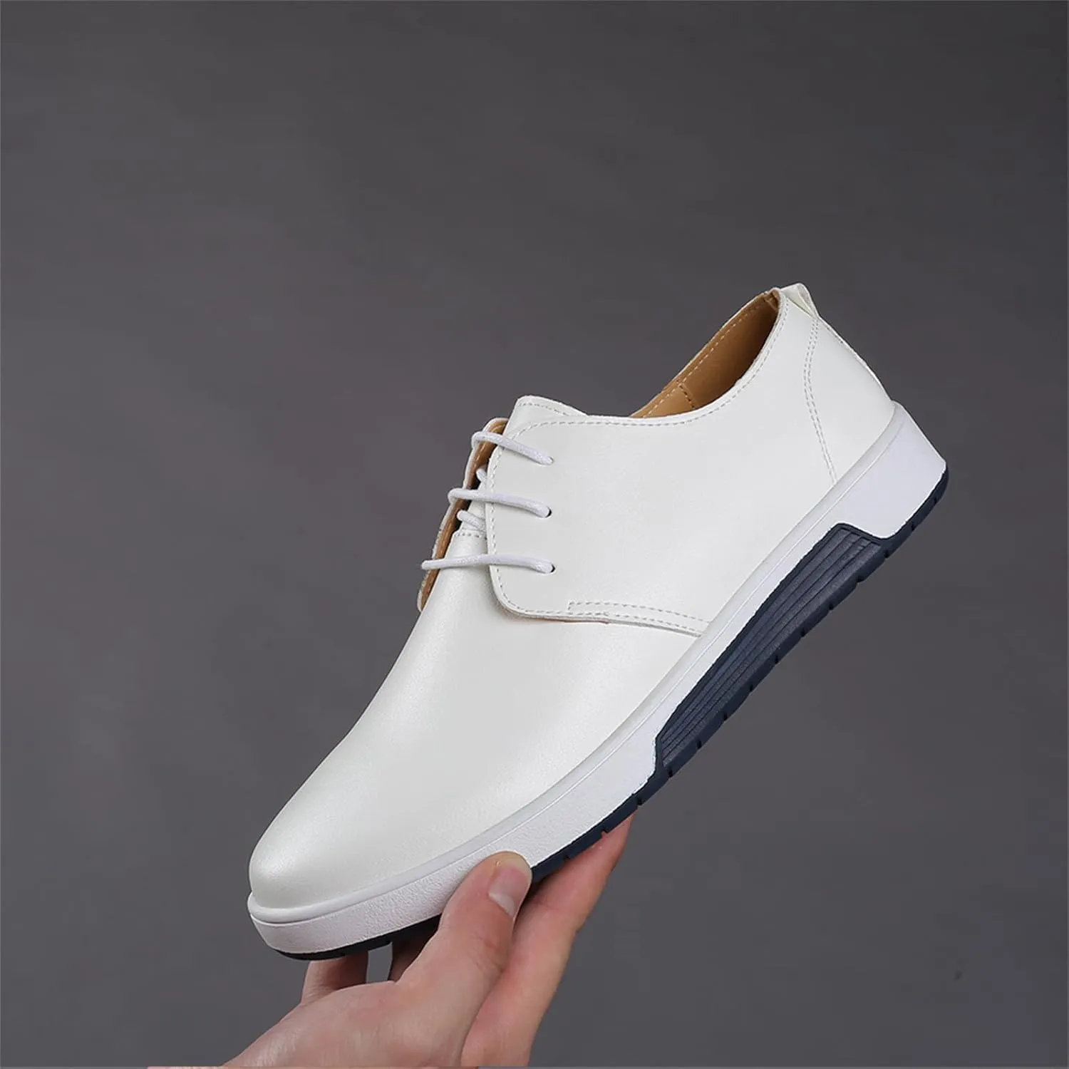 Mens Casual Lace Up Leather Oxford Classical Derby Orthopedic Shoes Lightweight Walking Loafers Dress Business Flats Shoes