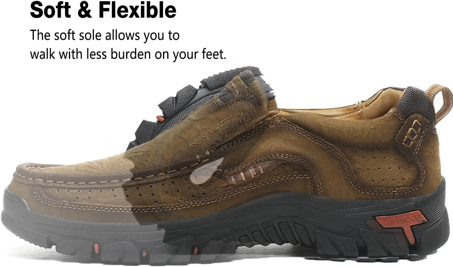 Mens Casual Shoes Slip On Leather Loafers Non Slip Walking Breathable Handmade Sneaker for Dress Driving Business Working Office
