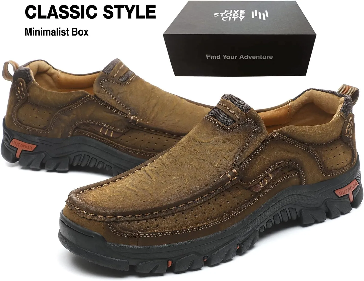 Mens Casual Shoes Slip On Leather Loafers Non Slip Walking Breathable Handmade Sneaker for Dress Driving Business Working Office