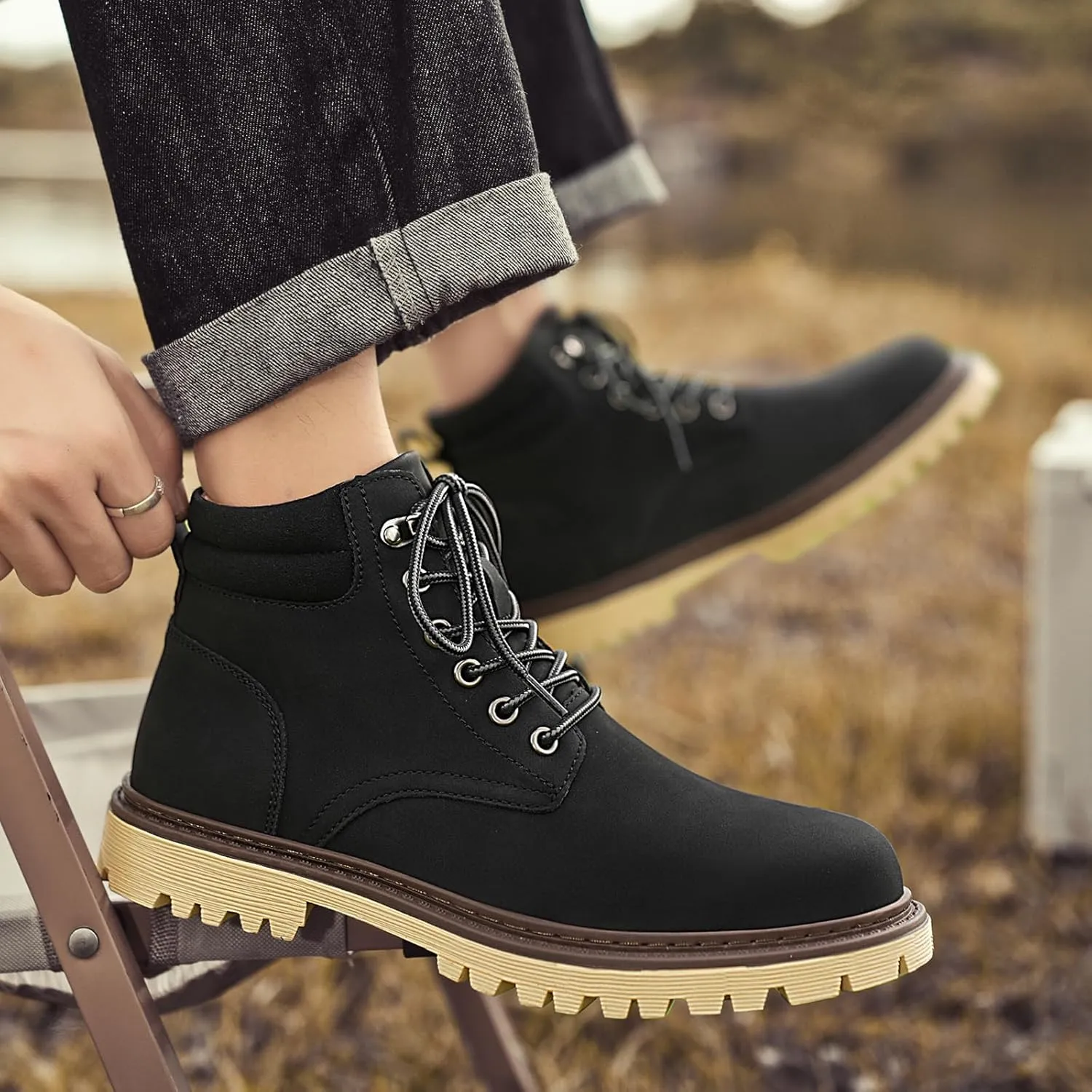 Men's Casual Winter Hiking Boots Waterproof Chukka Snow Boots