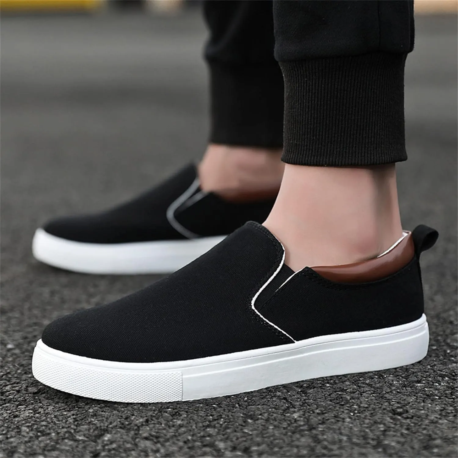 Mens Fashion Solid Color Canvas Flat Bottom Comfortable Running Casual Shoes Casual Chukka Boot Shoes