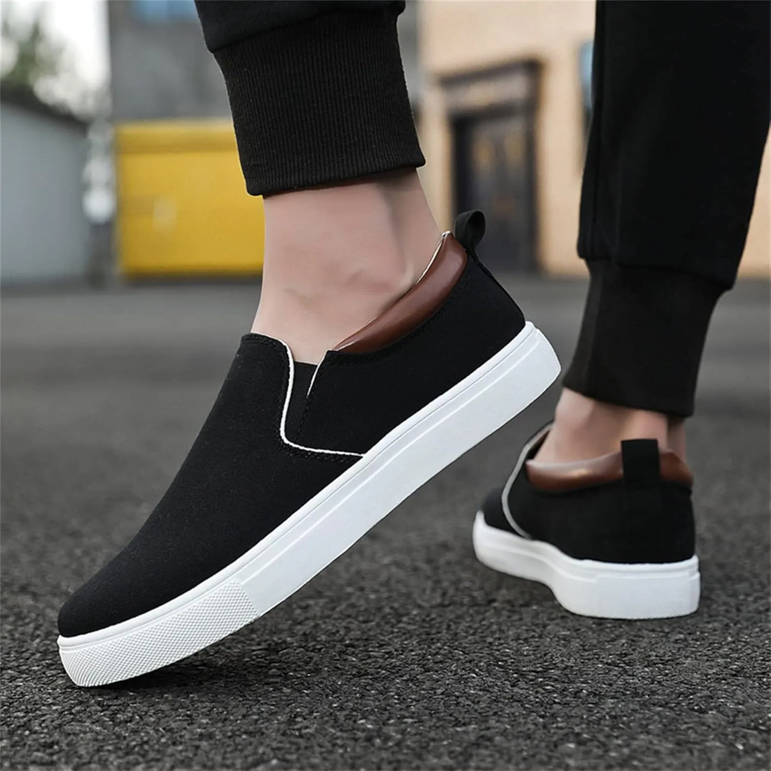 Mens Fashion Solid Color Canvas Flat Bottom Comfortable Running Casual Shoes Casual Chukka Boot Shoes