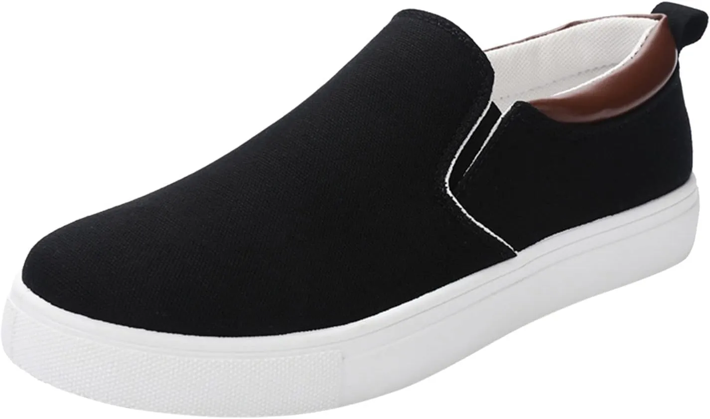 Mens Fashion Solid Color Canvas Flat Bottom Comfortable Running Casual Shoes Casual Chukka Boot Shoes