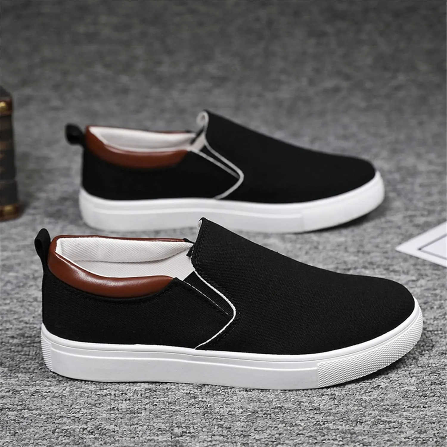 Mens Fashion Solid Color Canvas Flat Bottom Comfortable Running Casual Shoes Casual Chukka Boot Shoes