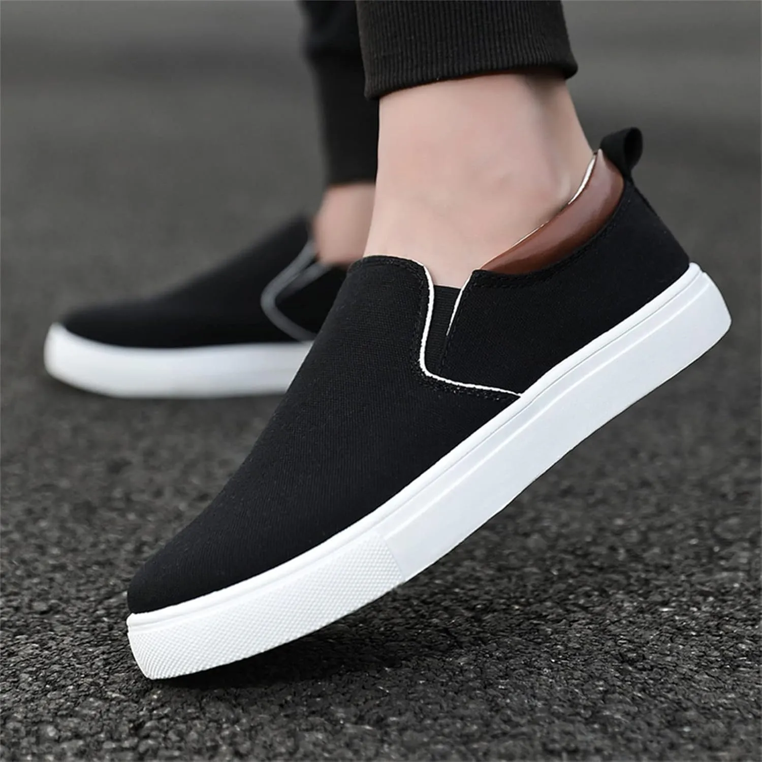 Mens Fashion Solid Color Canvas Flat Bottom Comfortable Running Casual Shoes Casual Chukka Boot Shoes