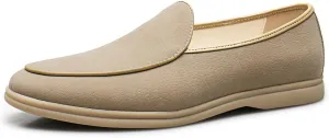 Men's Fashion Suede Leather Slip On Penny Loafers Casual Driving Shoes Moccasins Dress Shoes Comfortable Round Toe Breathable Formal Shoes for Prom Wedding Business
