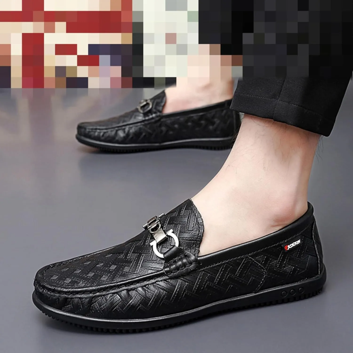 Mens Genuine Cowhide Loafers Slip - Ons, Casual Driving Flat Walking Moccasin, Business Boat Shoes, Fashion Slipper, for Wedding
