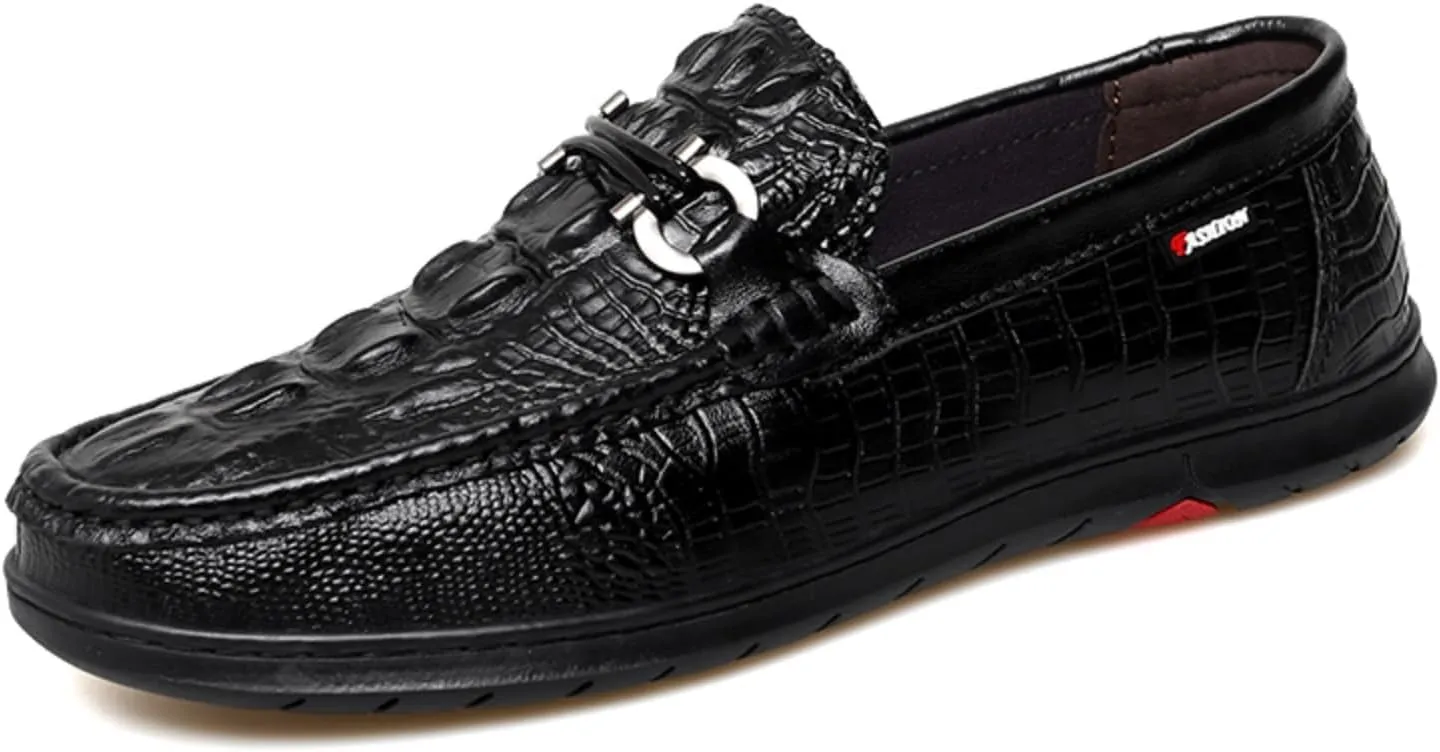 Mens Genuine Cowhide Loafers Slip - Ons, Casual Driving Flat Walking Moccasin, Business Boat Shoes, Fashion Slipper, for Wedding