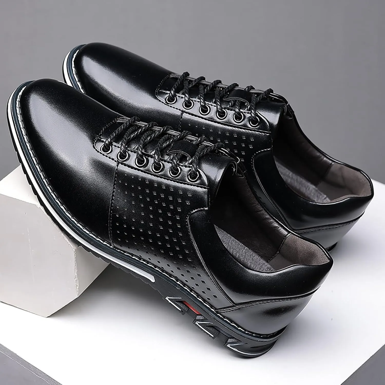 Men's Leather Lace-up Orthopedic Oxfords Comfort Soft Flat Dress Sneakers Casual Office Walking Business Derby Loafers