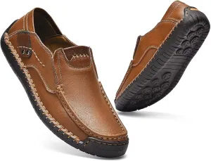 Men's Leather Loafers Slip On Shoes,Casual Fashion Business Arkget Office Driving Shoes for Men【includes Extra Insole】