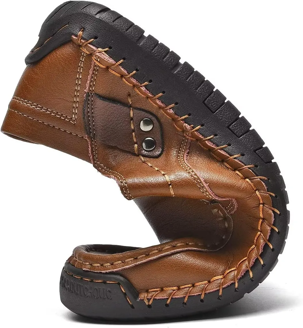 Men's Leather Loafers Slip On Shoes,Casual Fashion Business Arkget Office Driving Shoes for Men【includes Extra Insole】