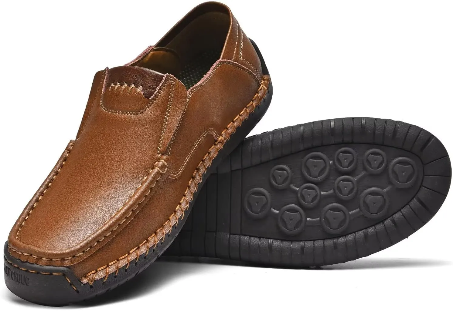 Men's Leather Loafers Slip On Shoes,Casual Fashion Business Arkget Office Driving Shoes for Men【includes Extra Insole】