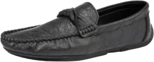 Mens Loafers Round Toe Moccasins Simple Vegan Leather Anti-Slip Flat Heel Slip-on for Business Casual Office Work Wedding