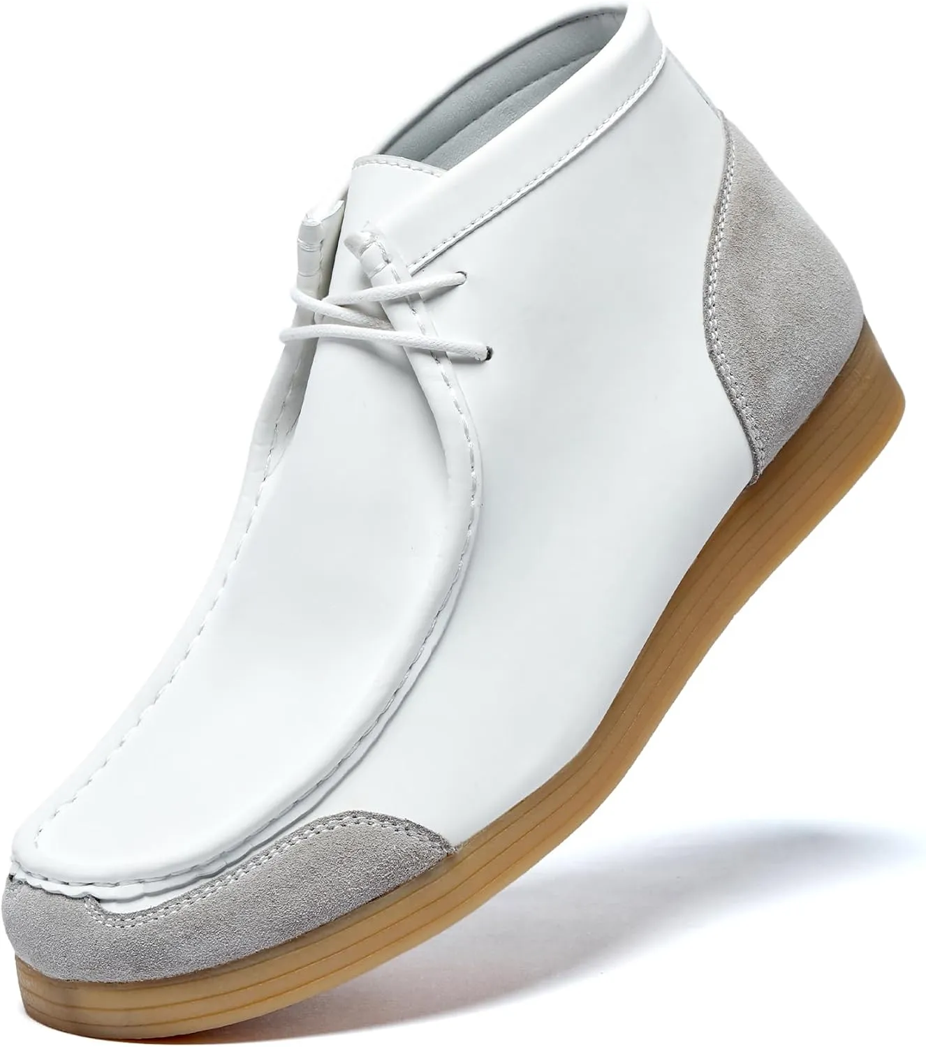 Men's Loafers Shoes Classic Business Stitching Design Non Slip Wear-Resistant Oxford Shoes Mid Top Lightweight Loose Casual Walking Shoes Attending Lectures Leather Shoes