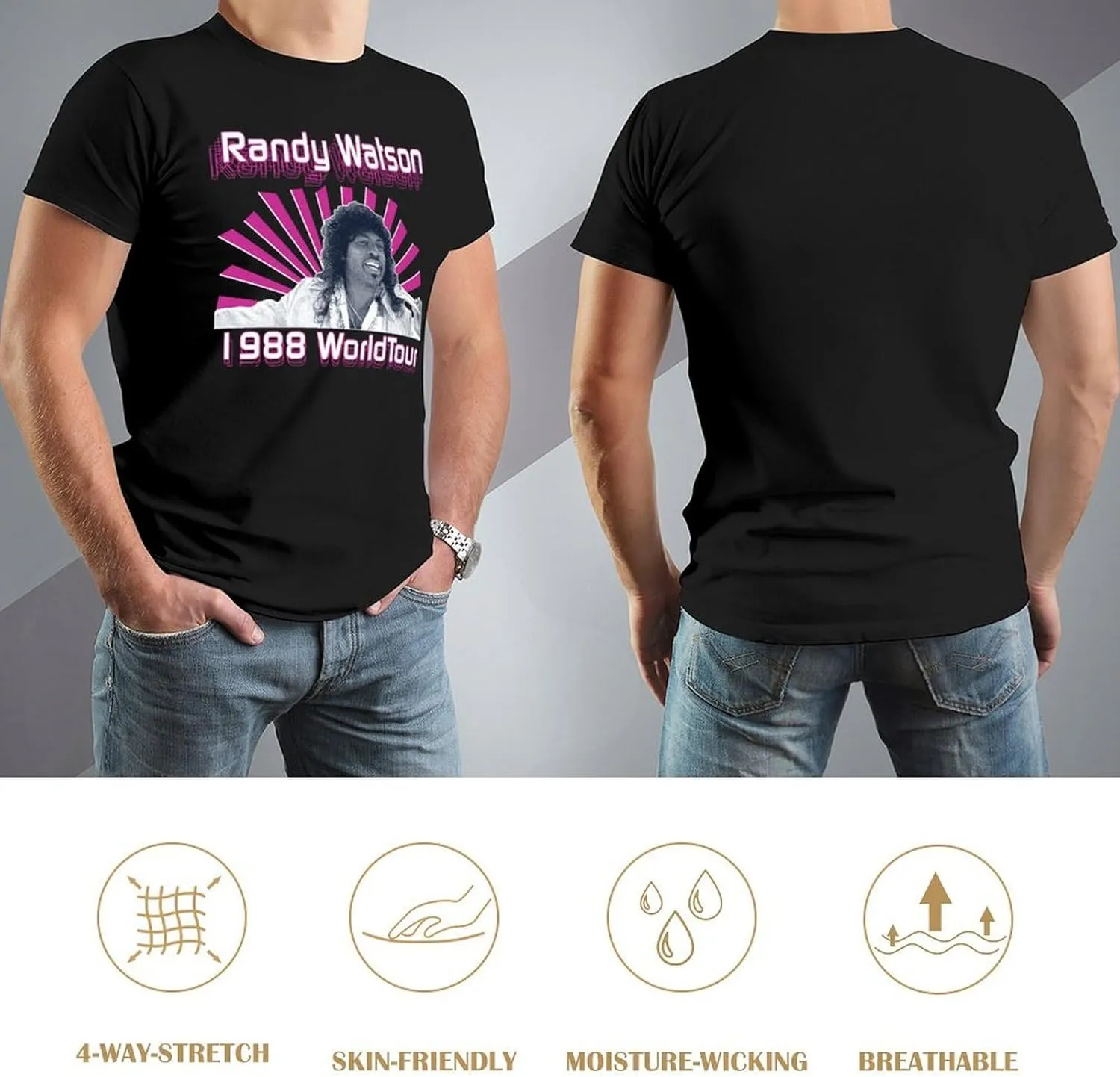 Mens Music Fans T-Shirt Sport Short Sleeve Cotton Shirt Adults